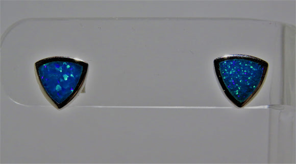 Blue Lab Opal Trillion Earrings