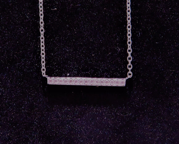 Clear CZ Bar Necklace