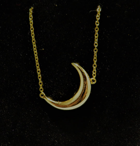 14k Gold Plated Half Moon Necklace