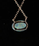 Rose Gold Plated White Lab Opal Necklace