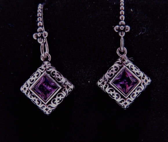 Amethyst CZ Earrings